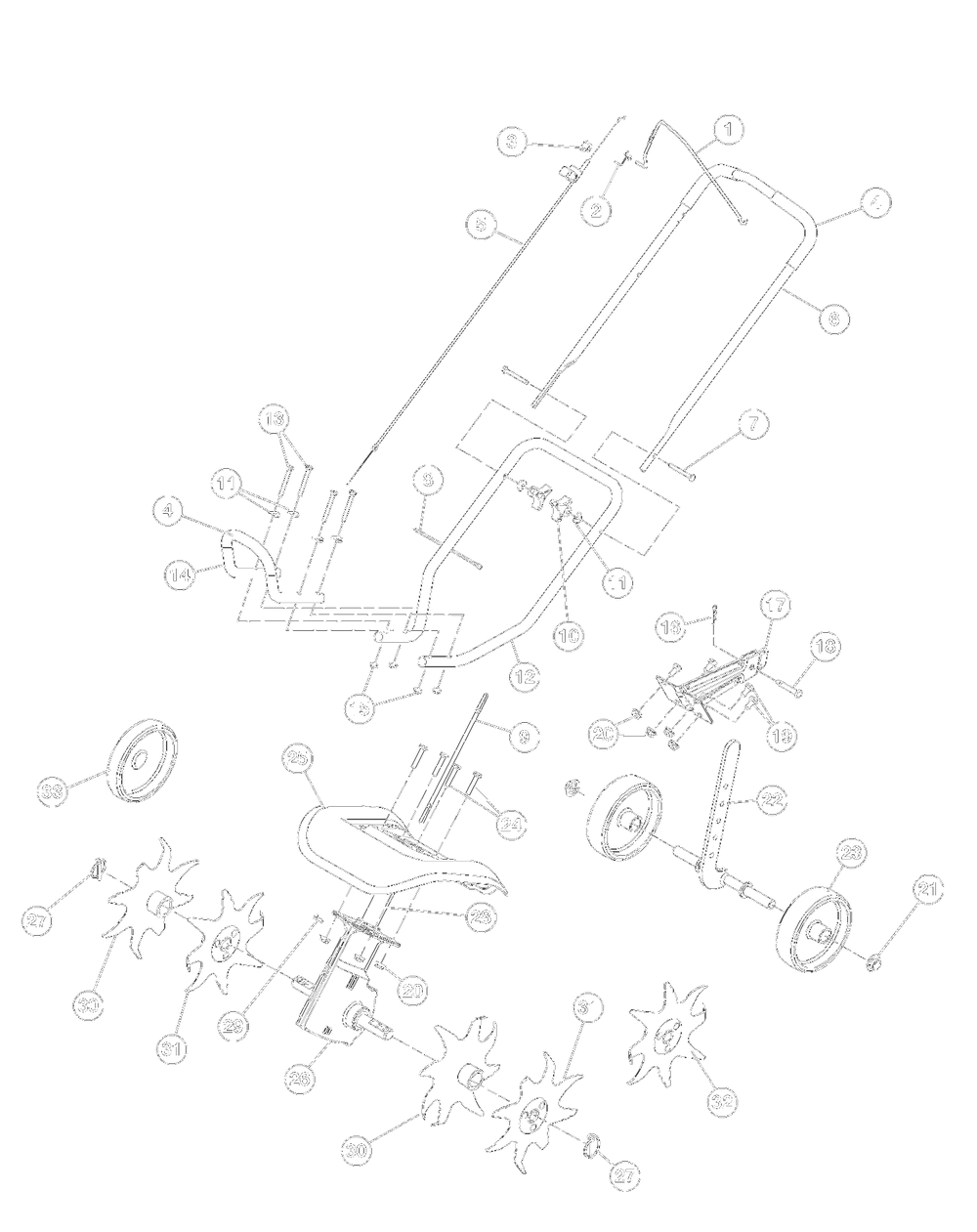 General Assembly 11.30.11andafter Diagram and Parts List for Y144 21AA144R900 Yard Machines Tiller
